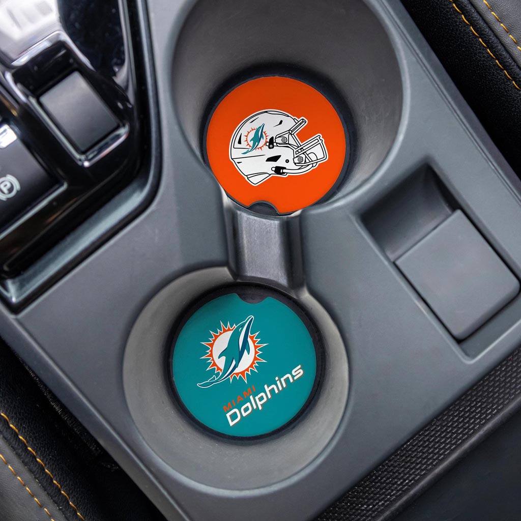 NFL Miami Dolphins Evergreen 2-Pack Car Coasters