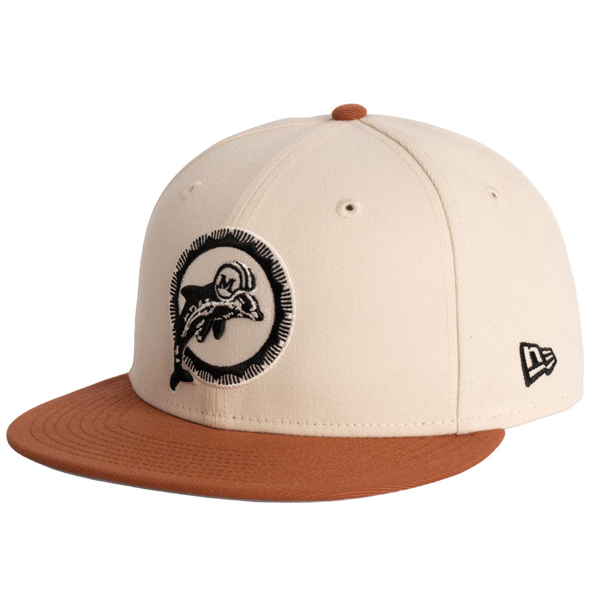 NFL Miami Dolphins New Era Fieldstone 9FIFTY Snapback Hat- Light Cream