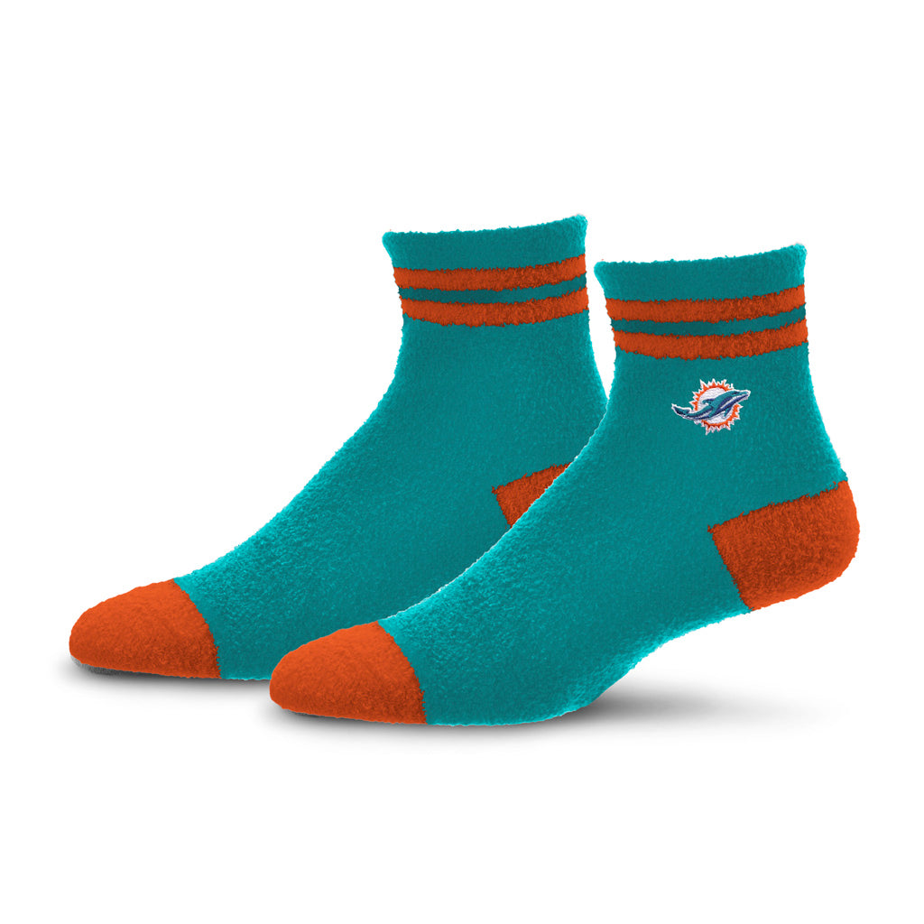 NFL Miami Dolphins For Bare Feet Stripe Cozy Socks - Teal