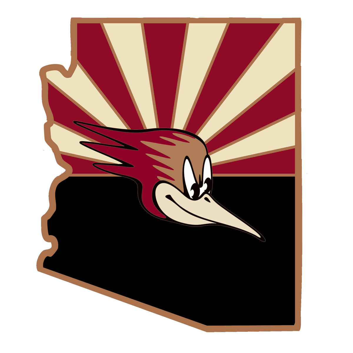 Tucson Roadrunners Primary Head State Outline Sticker