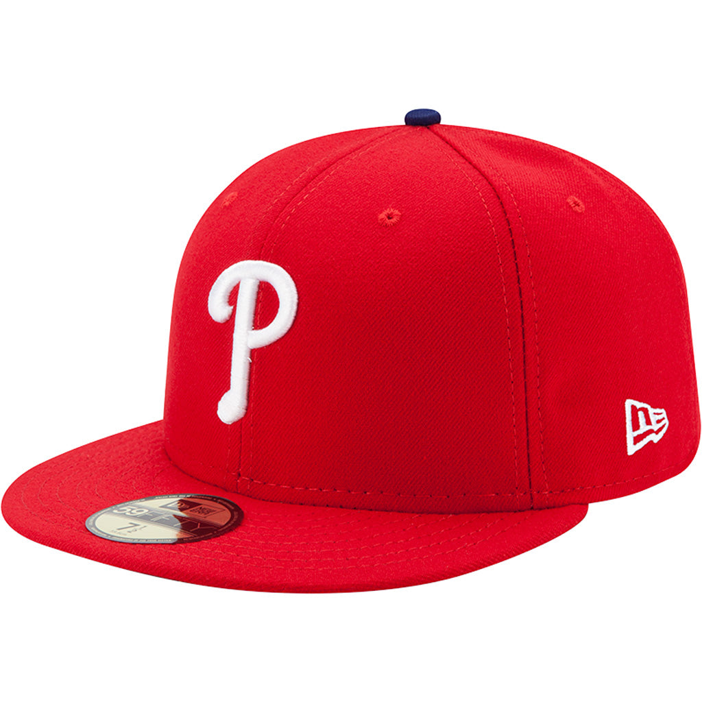 MLB Philadelphia Phillies Youth New Era Home Authentic Collection 59FIFTY Fitted Hat - Red