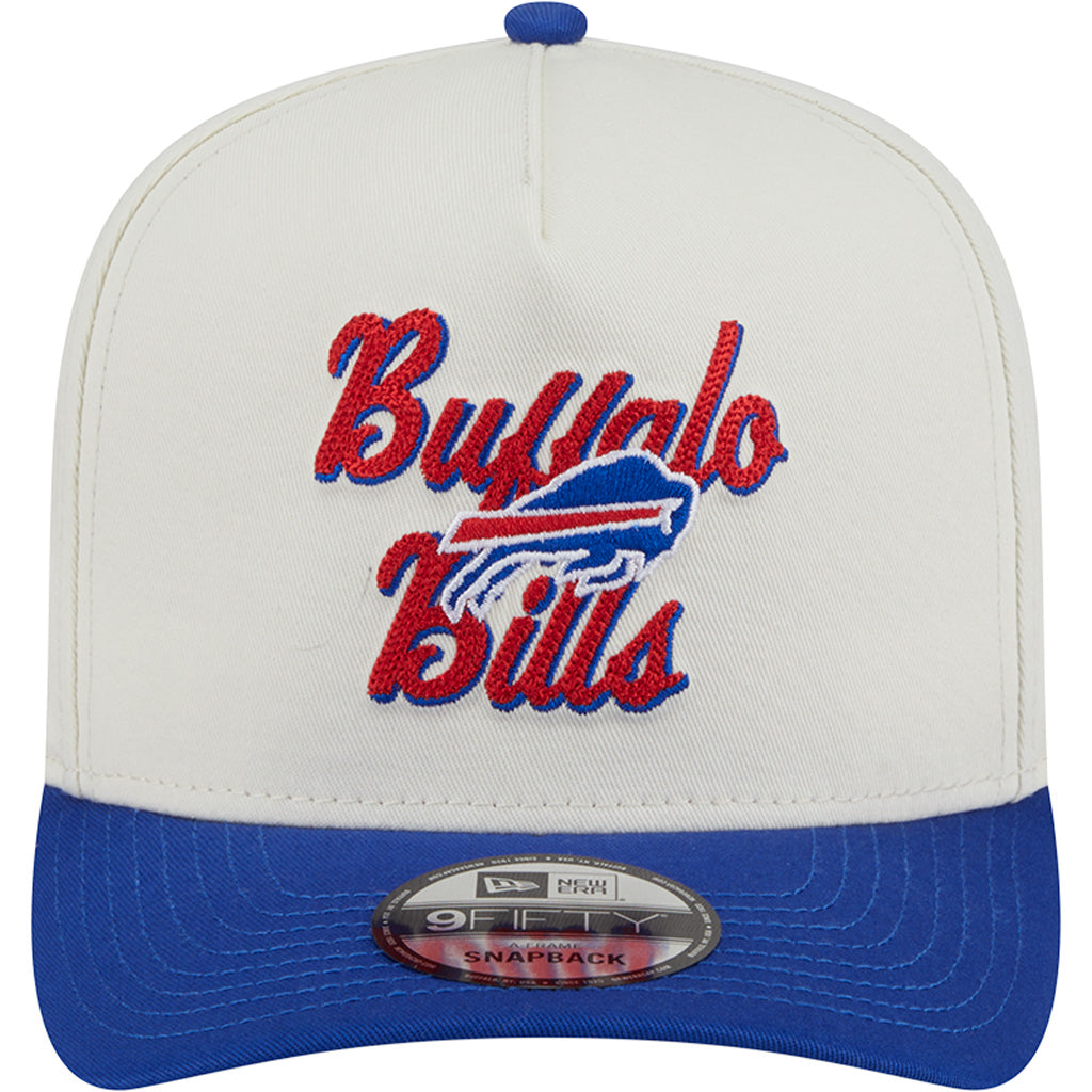 NFL Buffalo Bills New Era Chainstitch Two-Tone 9FIFTY A-Frame Snapback Hat - Cream