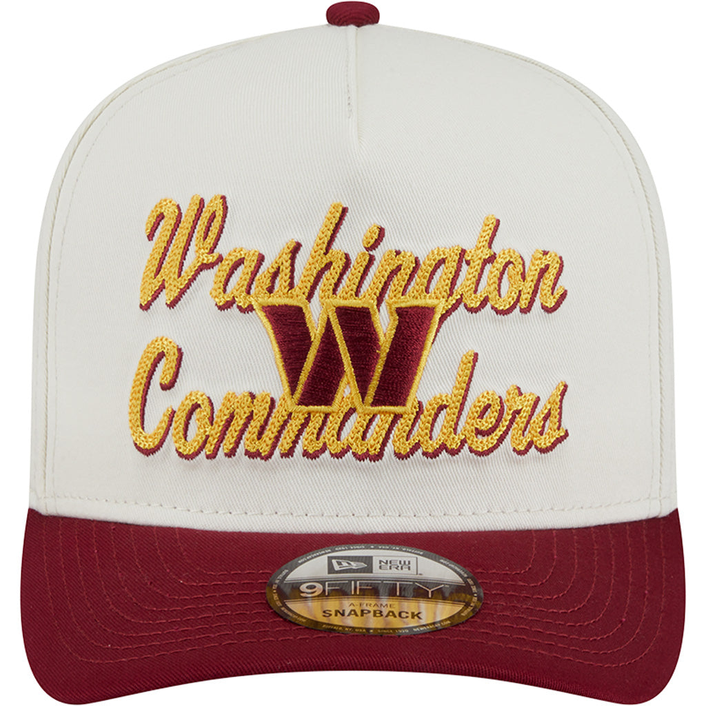 NFL Washington Commanders New Era Chainstitch Two-Tone 9FIFTY A-Frame Snapback Hat - Cream