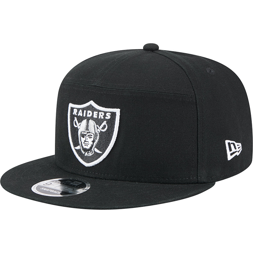 NFL Las Vegas Raiders Cotton Canvas 9FIFTY Split Panel Snapback Hat - Black