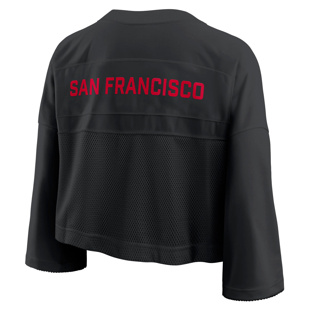 NFL San Francisco 49ers Women's Nike Jersey Fashion Crop Top - Black