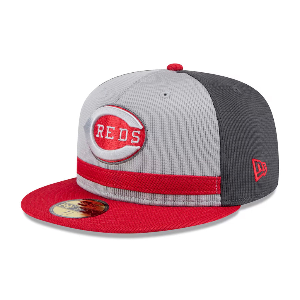 MLB Cincinnati Reds New Era 2025 Graphite Batting Practice 59FIFTY Fitted Hat - Graphite