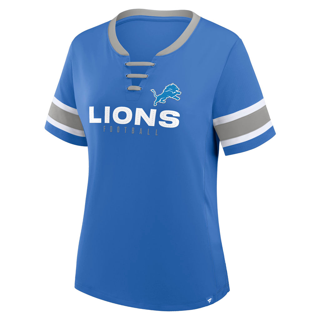 NFL Detroit Lions Women's Fanatics Draw Play Athena Lace-Up Top - Blue