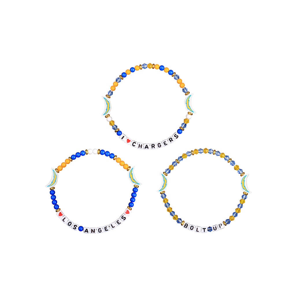 NFL Los Angeles Chargers FOCO 3-Pack Friendship Bracelet