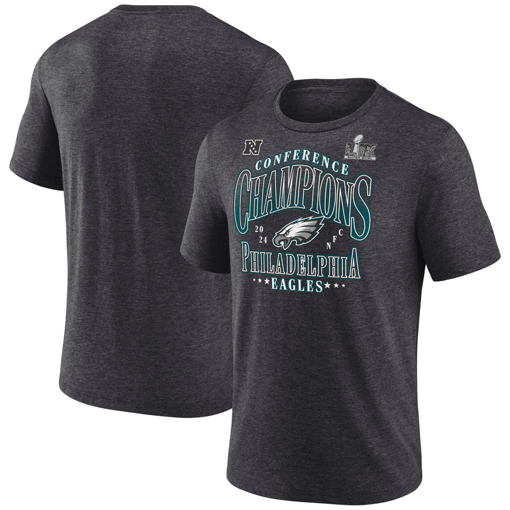 NFL Super Bowl LIX Philadelphia Eagles Nike Right Side Draw Conference Champions T-Shirt - Charcoal