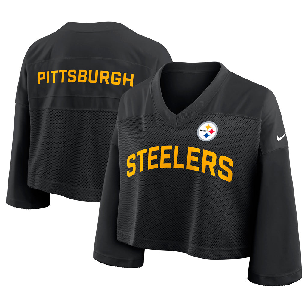 NFL Pittsburgh Steelers Women's Nike Jersey Fashion Crop Top - Black