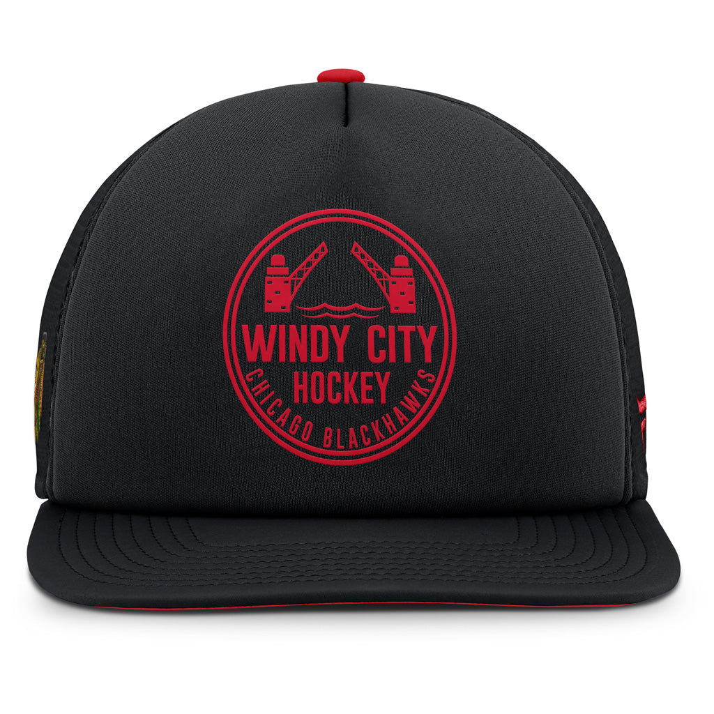 NHL Chicago Blackhawks Fanatics Hometown Foam Snapack Hat - Black