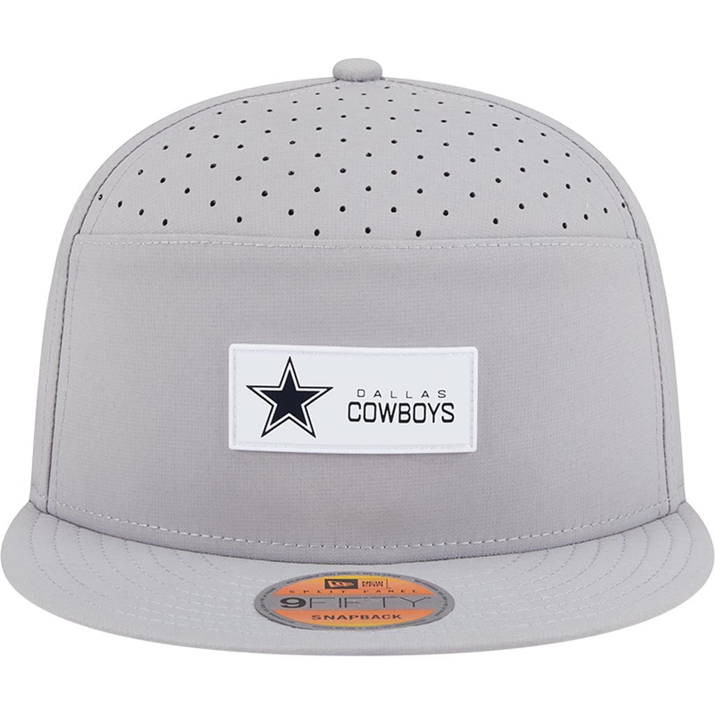 NFL Dallas Cowboys New Era 2025 Sideline 9FIFTY Split Panel Snapback Hat - Gray