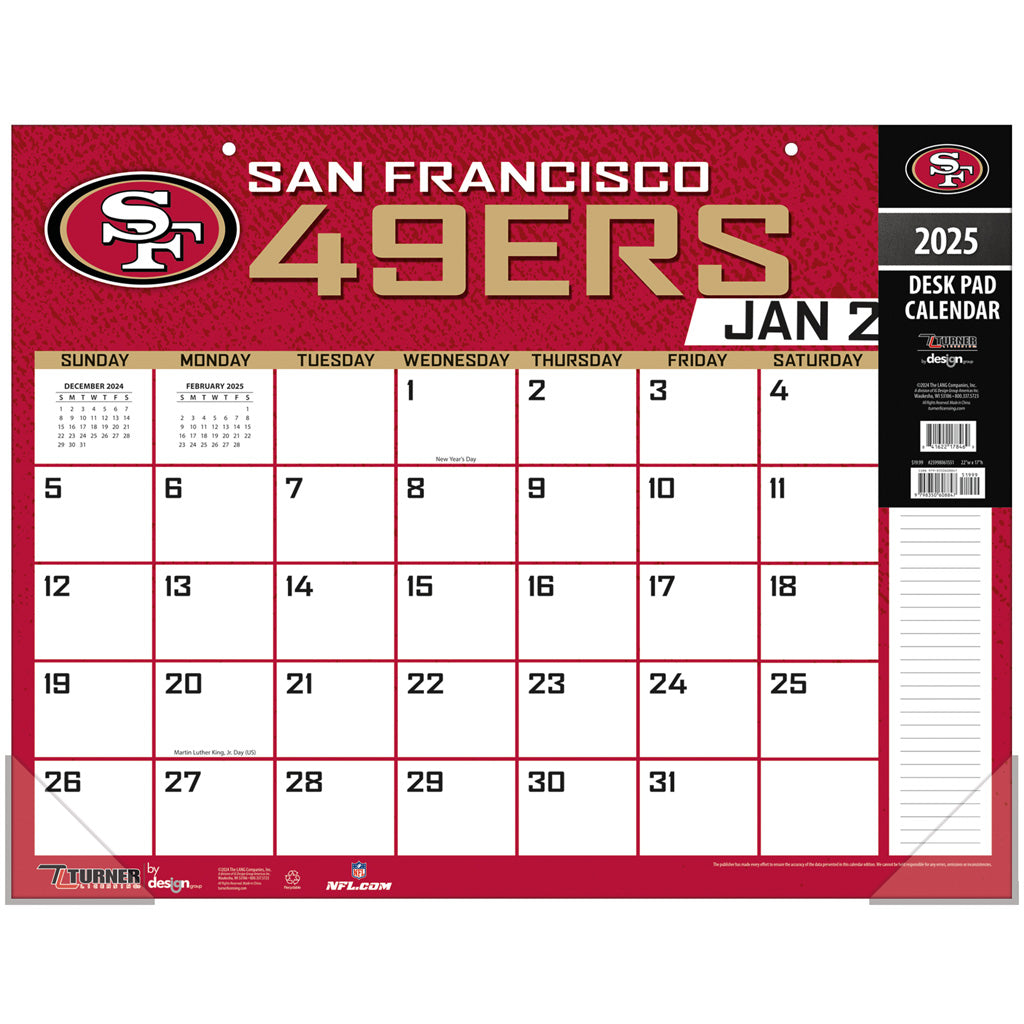NFL San Francisco 49ers 20242025 Desk Calendar Just Sports