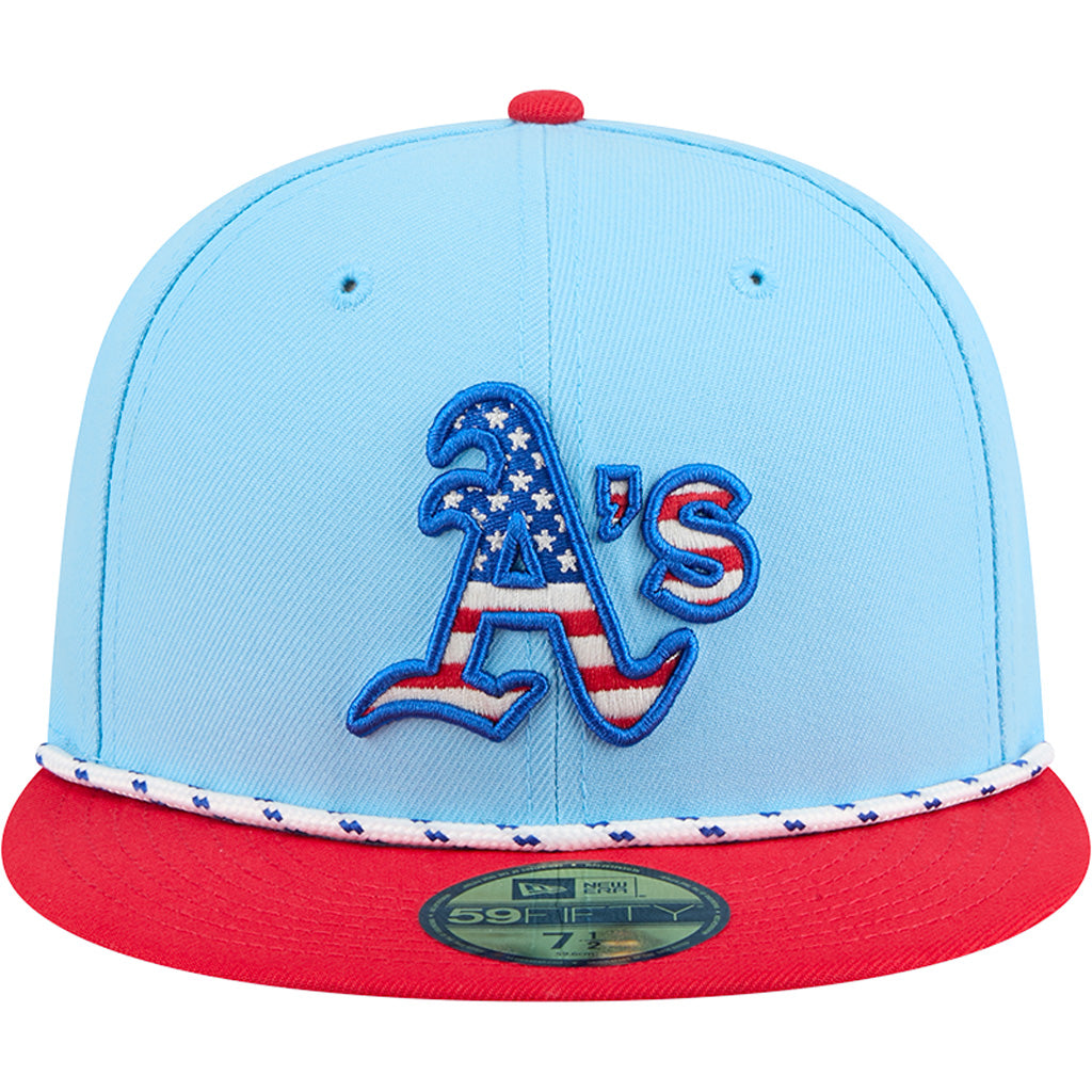 MLB Oakland Athletics New Era 2025 4th of July 59FIFTY Fitted Hat - Blue