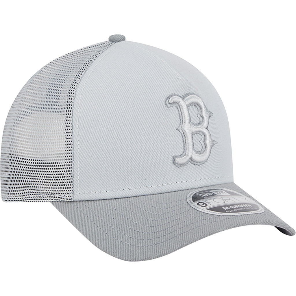 MLB Boston Red Sox New Era Gray Tonal 9FORTY M-Crown Snapback Trucker Hat - Gray