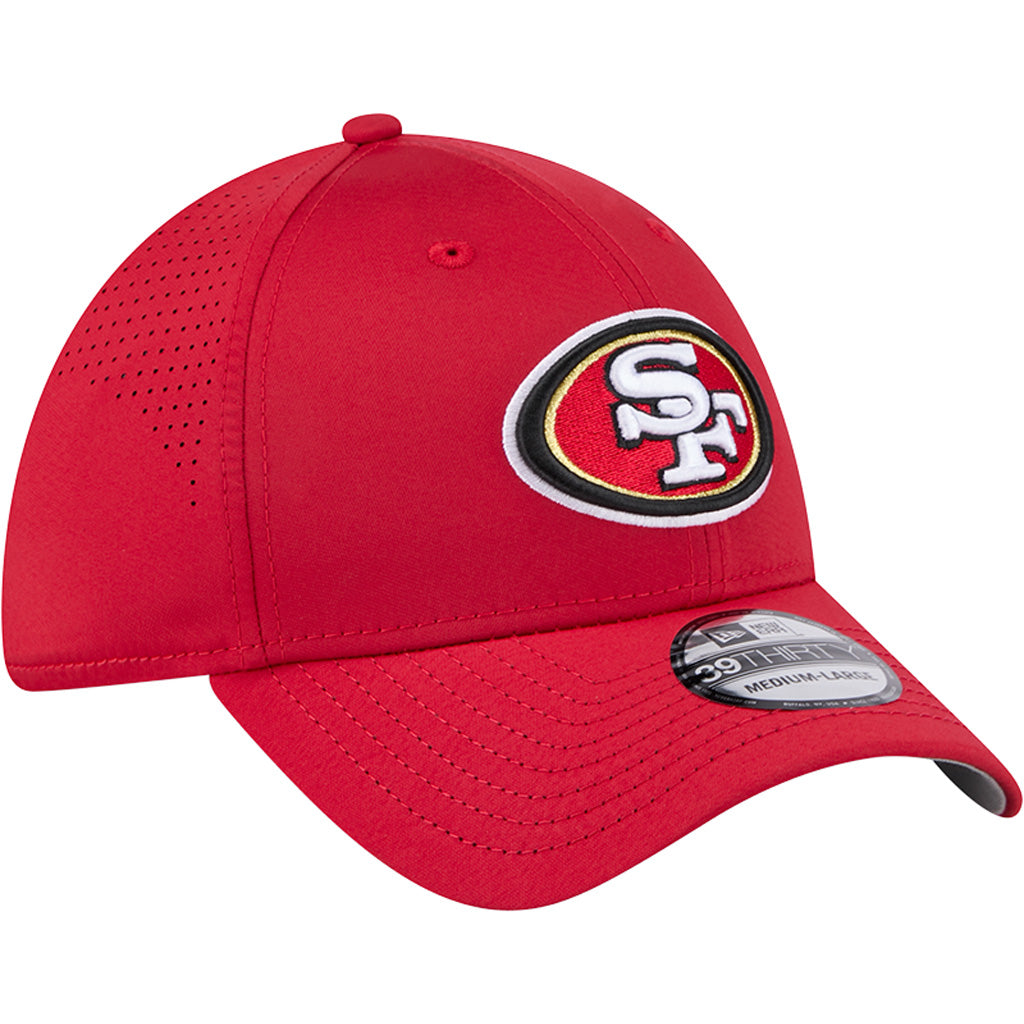 NFL San Francisco 49ers New Era Mid Perf 39THIRTY Flex Fit Hat - Red