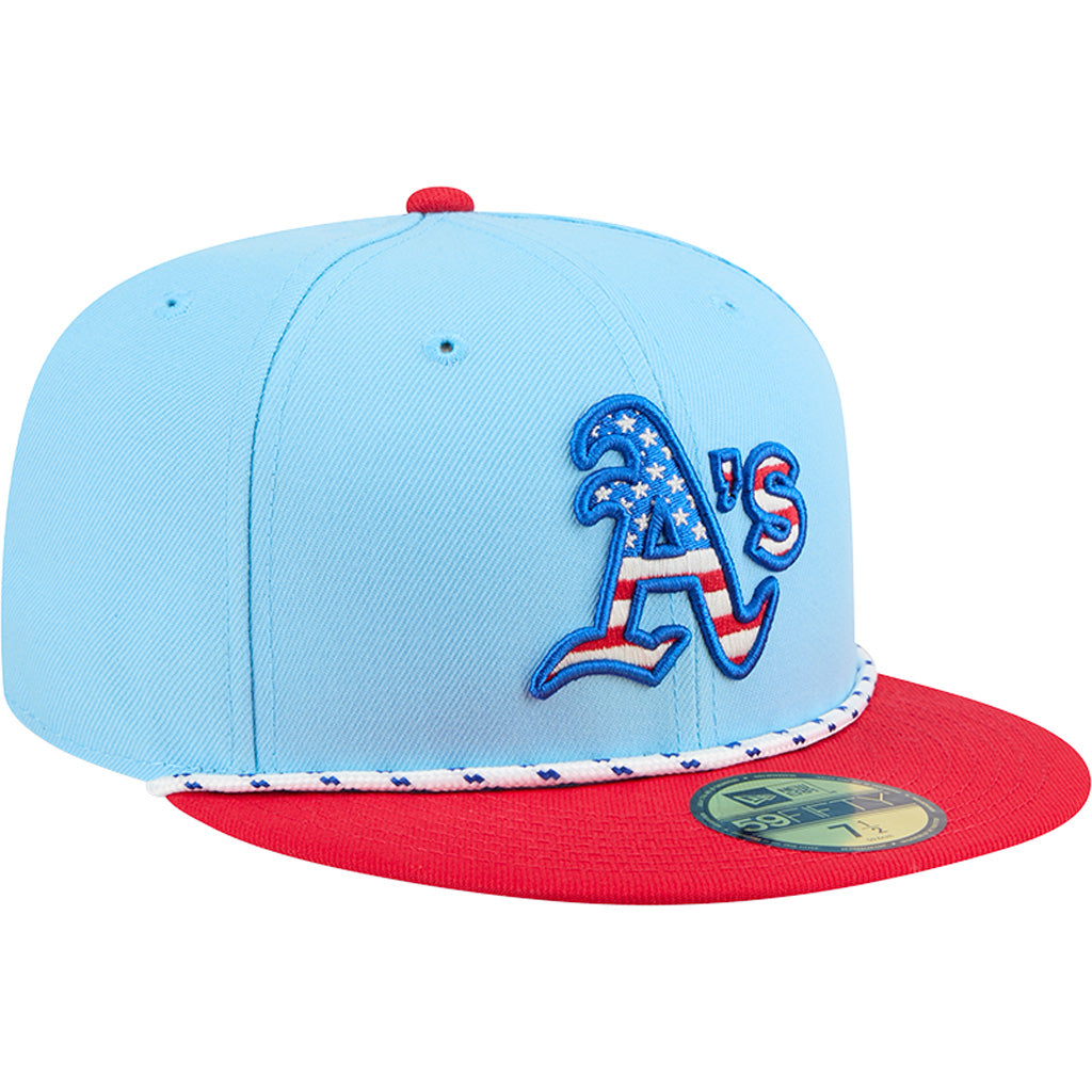 MLB Oakland Athletics New Era 2025 4th of July 59FIFTY Fitted Hat - Blue