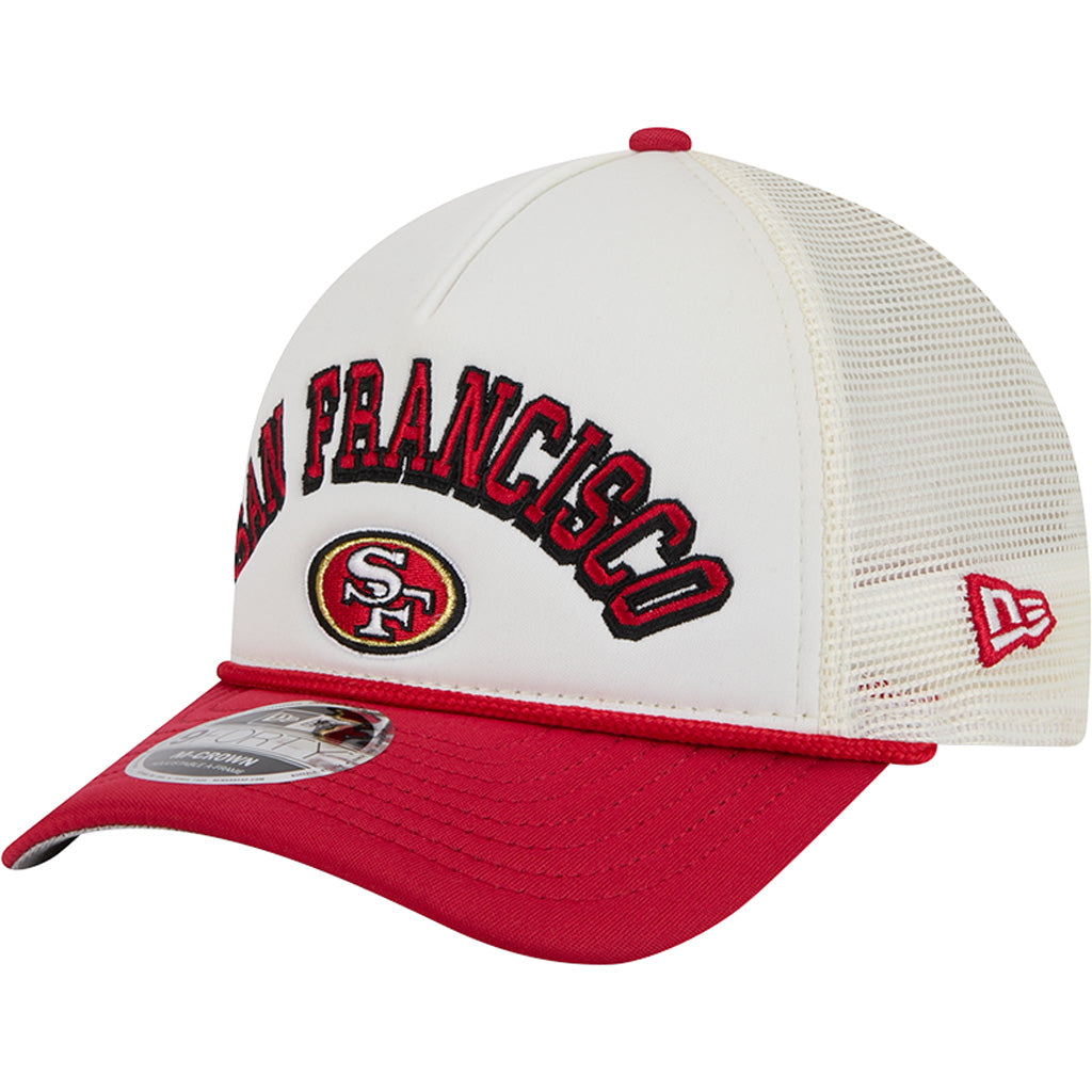 NFL San Francisco 49ers New Era Arch Logo 9FORTY M-Crown Snapback Trucker Hat - Chrome