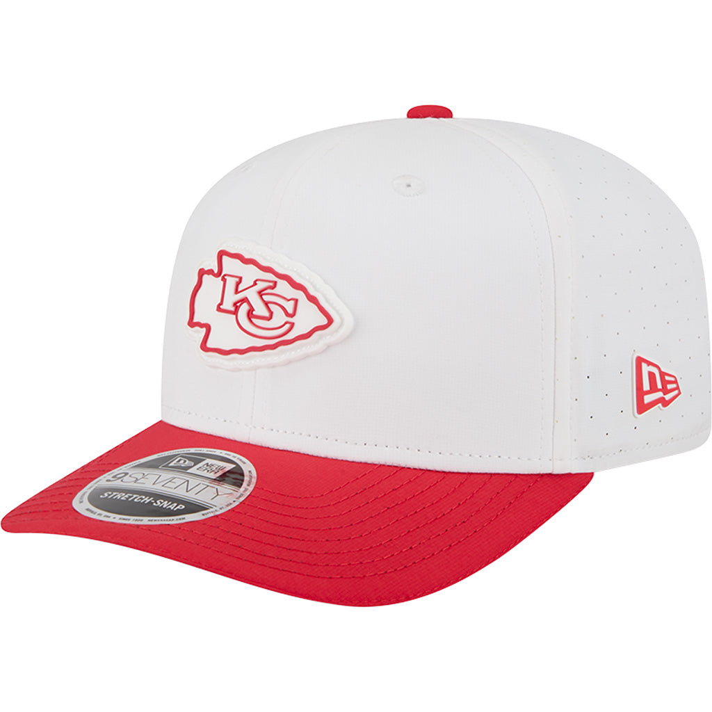 NFL Kansas City Chiefs New Era 2025 Training 9SEVENTY Stretch-Snapback Hat - White
