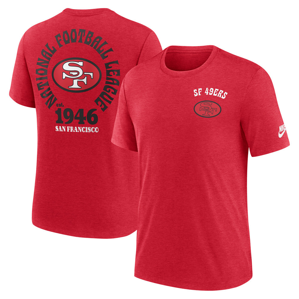 NFL San Francisco 49ers Nike 2-Hit Tri-Blend T-Shirt - Red