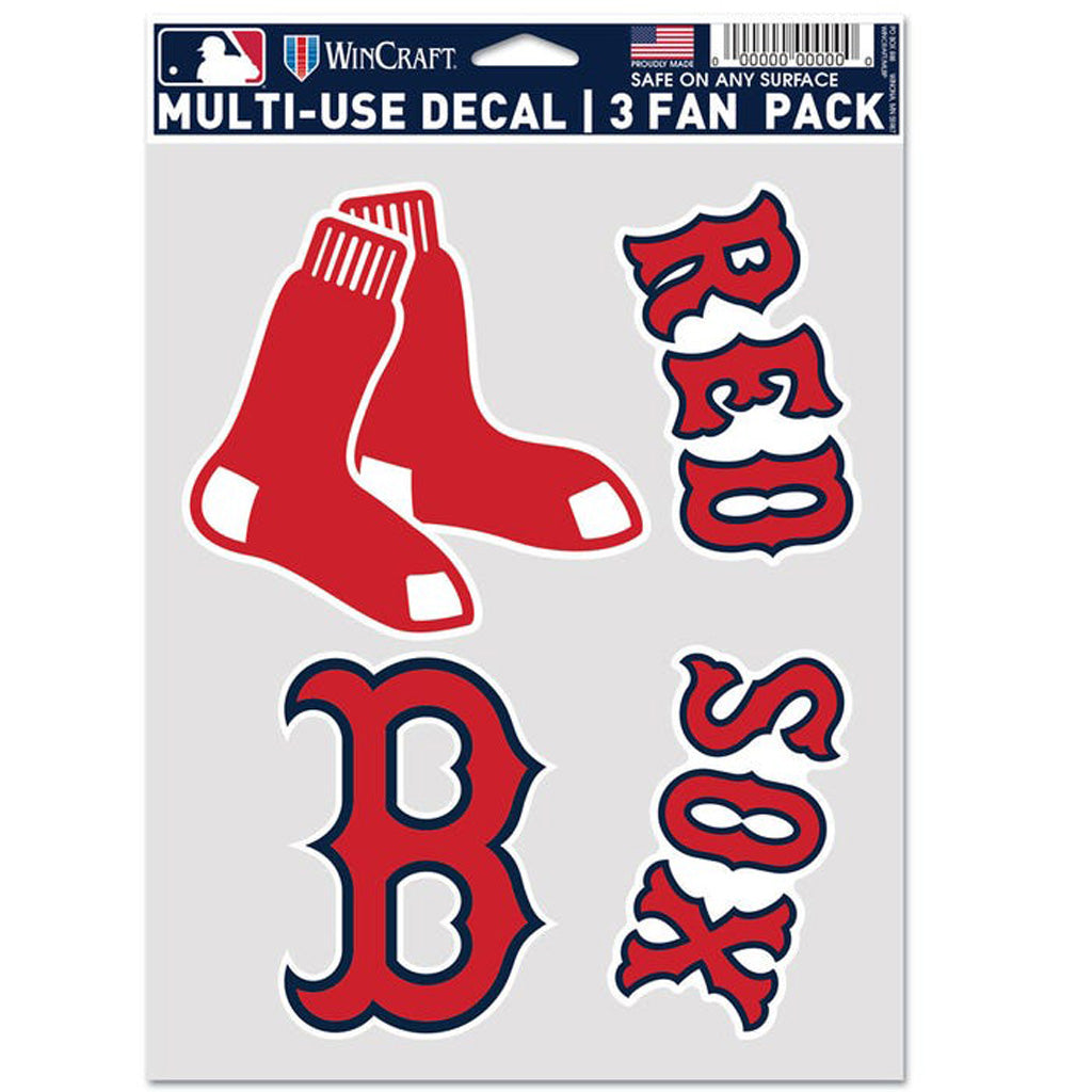 MLB Boston Red Sox WinCraft 6" x 8" 3-Pack Decal - Red