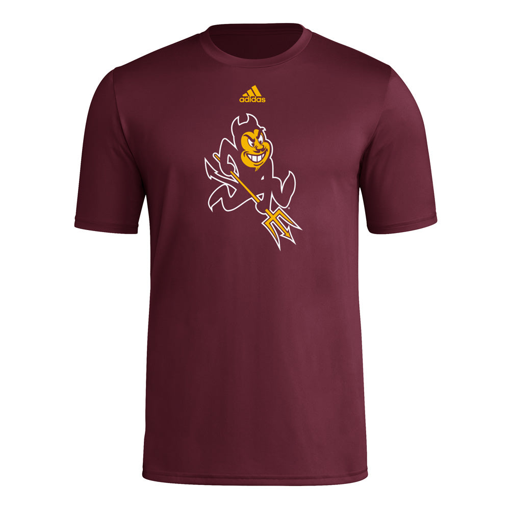 NCAA Arizona State Sun Devils adidas Sparky Pregame T-Shirt - Maroon