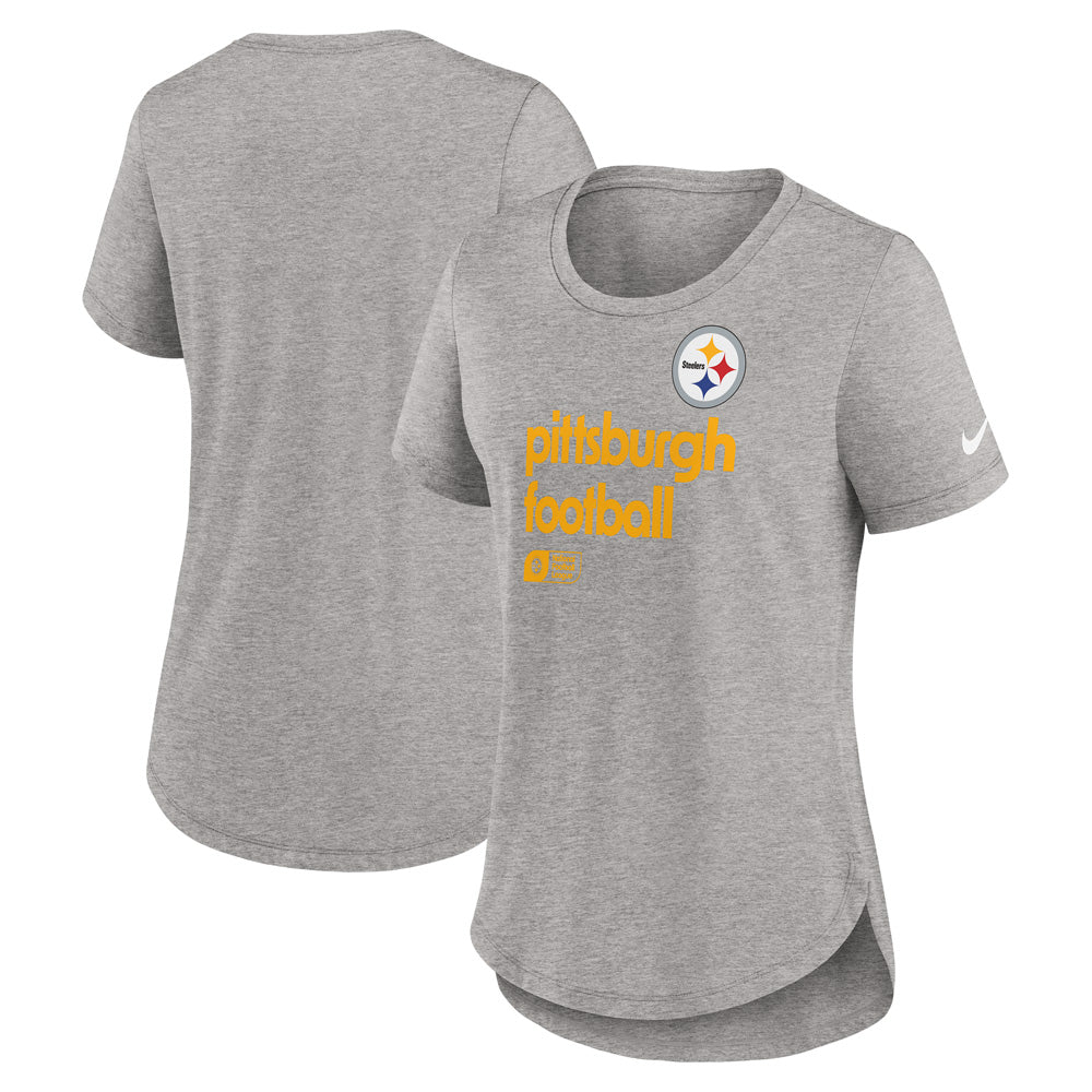 NFL Pittsburgh Steelers Women&#39;s Nike Tri-Blend Fashion T-Shirt - Heather Gray