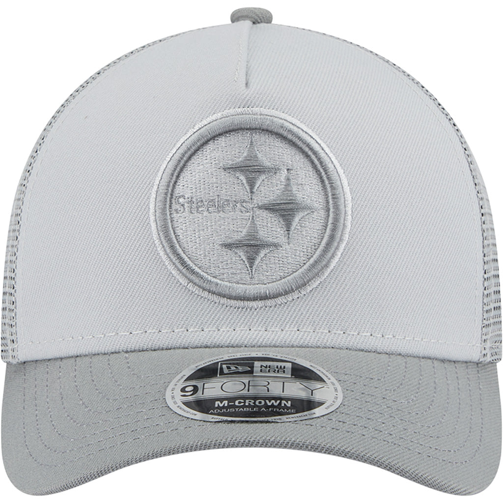 NFL Pittsburgh Steelers New Era Gray Tonal 9FORTY M-Crown Snapback Trucker Hat - Gray