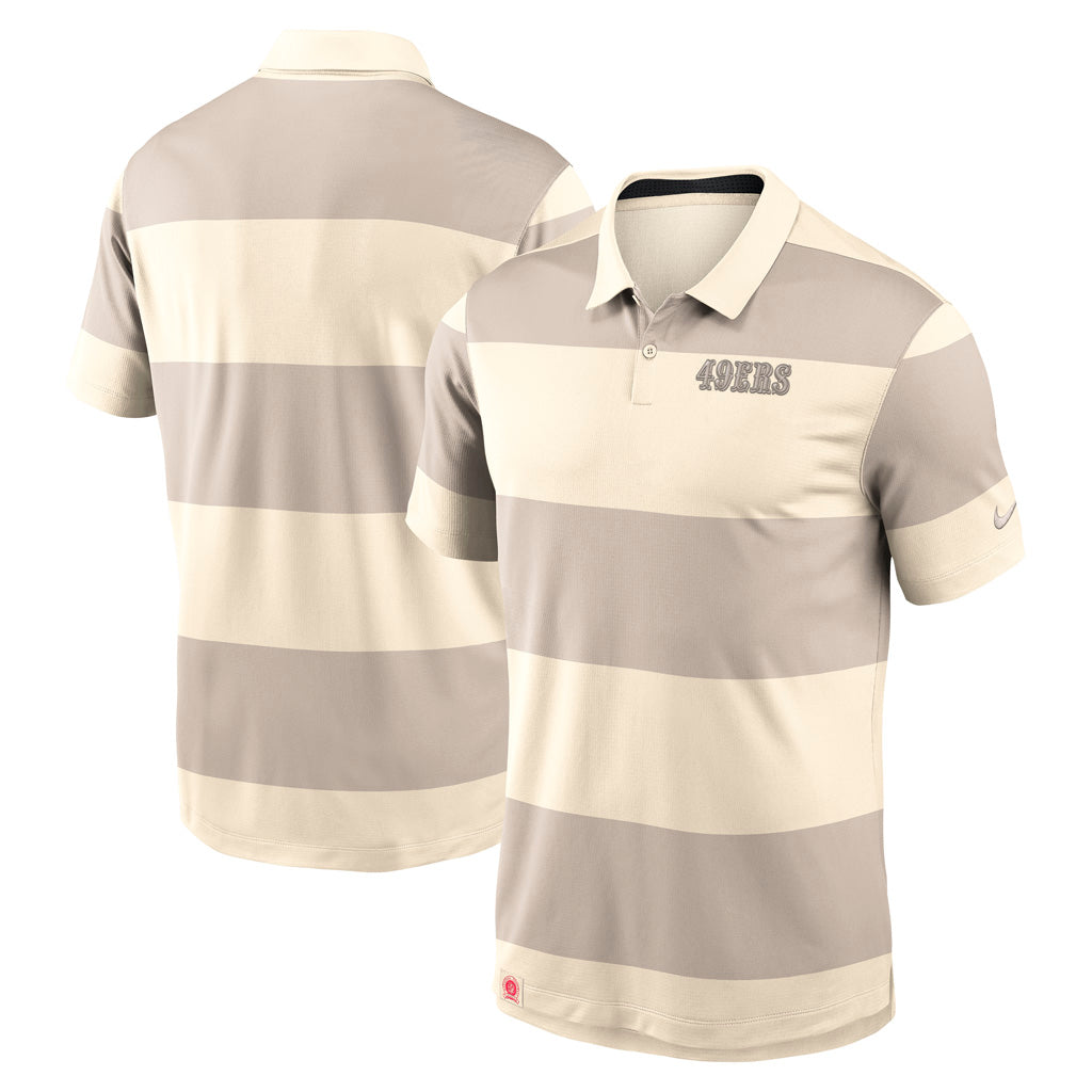 NFL San Francisco 49ers Nike 2025 Striped Vapor Polo - Natural