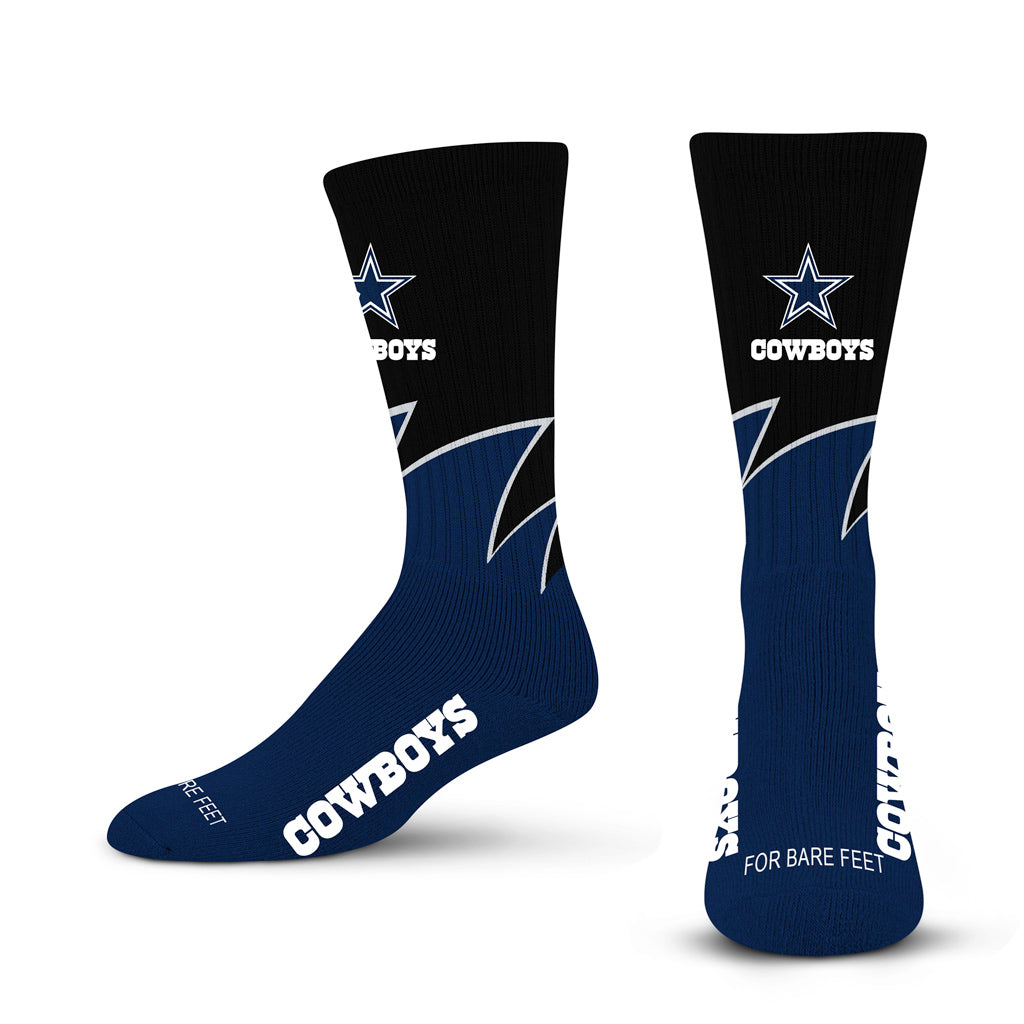 NFL Dallas Cowboys For Bare Feet Black Wave Socks - Black