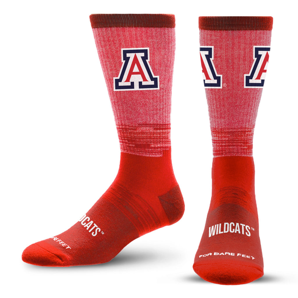 NCAA Arizona Wildcats For Bare Feet Two-Tone Tonal Socks - Red