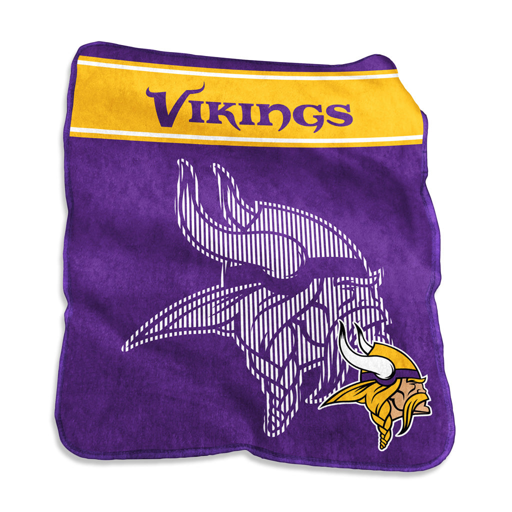 NFL Minnesota Vikings Logo Brands 60" x 80" Raschel Blanket - Purple