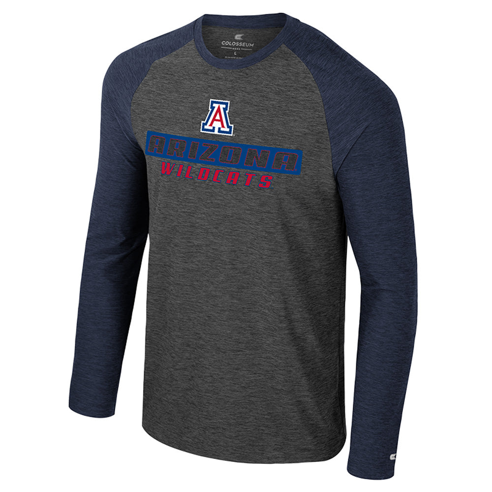 NCAA Arizona Wildcats Colosseum Revolution Raglan Long Sleeve T-Shirt - Charcoal