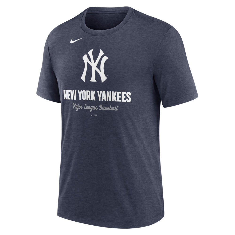 MLB New York Yankees Nike Logo Tri-Blend T-Shirt - Navy