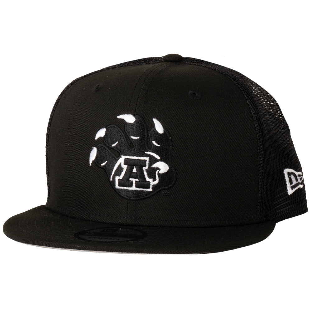 NCAA Arizona Wildcats New Era Paw Black & White Trucker 9FIFTY Snapback Hat - Black