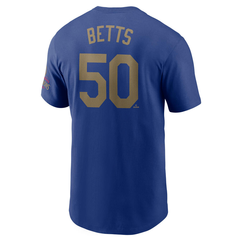 MLB Los Angeles Dodgers Mookie Betts Nike Gold Player T-Shirt - Blue