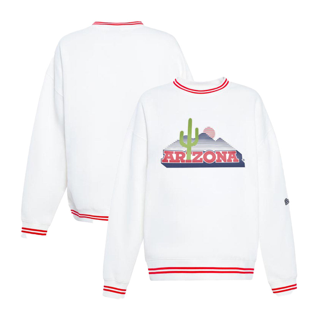 NCAA Arizona Wildcats Hype & Vice Cactus Heritage Crewneck Sweatshirt - White