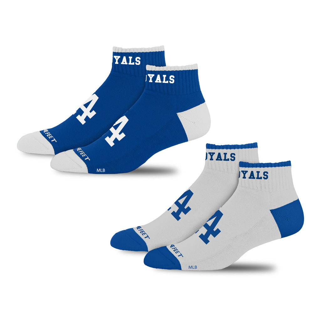 MLB Los Angeles Dodgers For Bare Feet Front & Center 2-Pack Socks - Blue & Gray