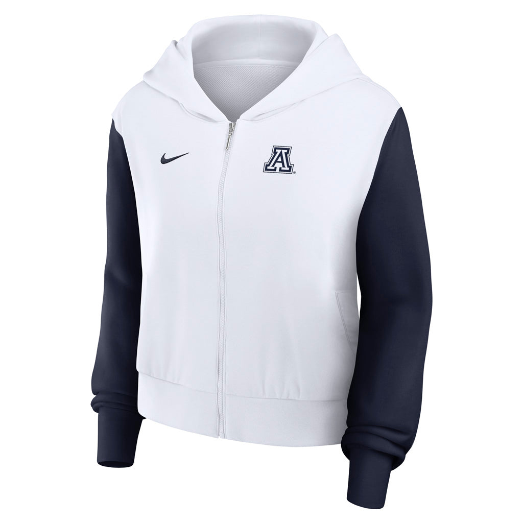 NCAA Arizona Wildcats Women's Nike Colorblock Script Full Zip Hoodie - White