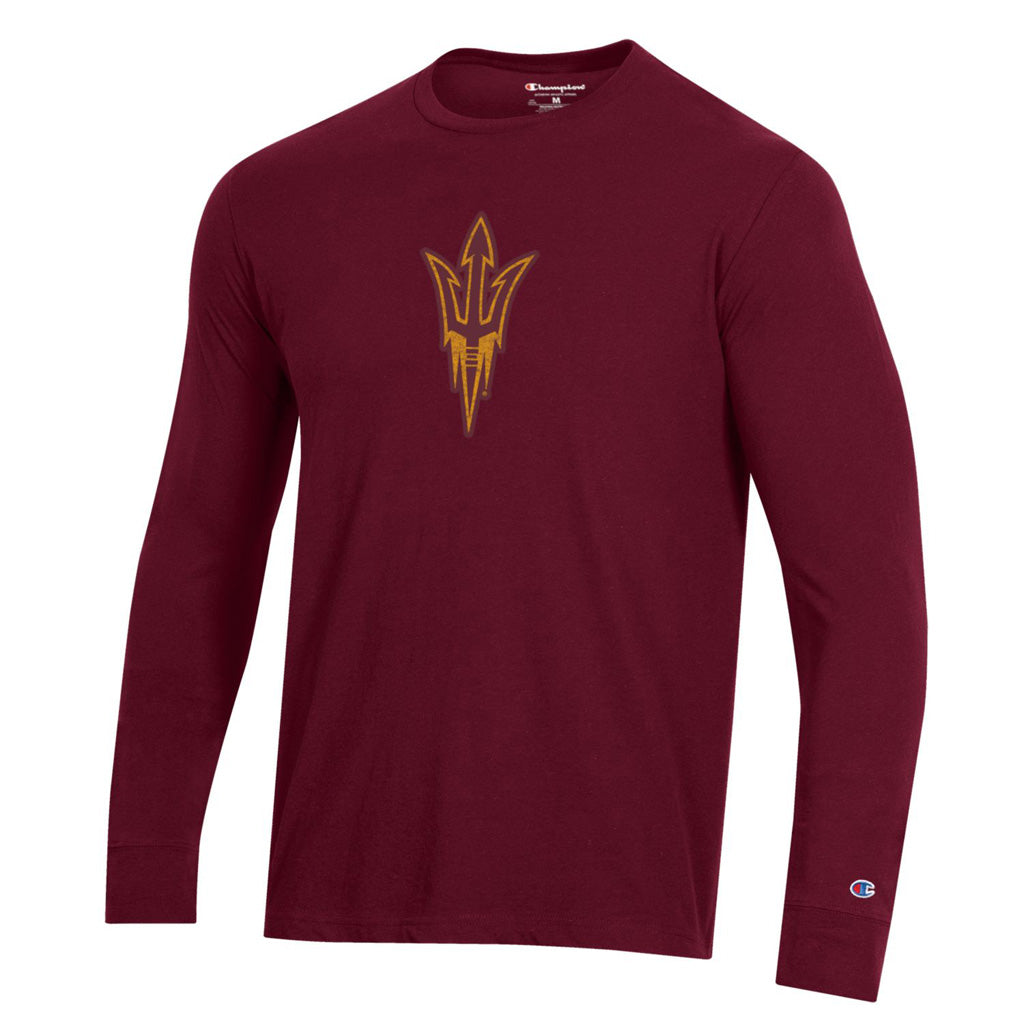 NCAA Arizona State Sun Devils Champion Primary Logo Long Sleeve T-Shirt - Maroon