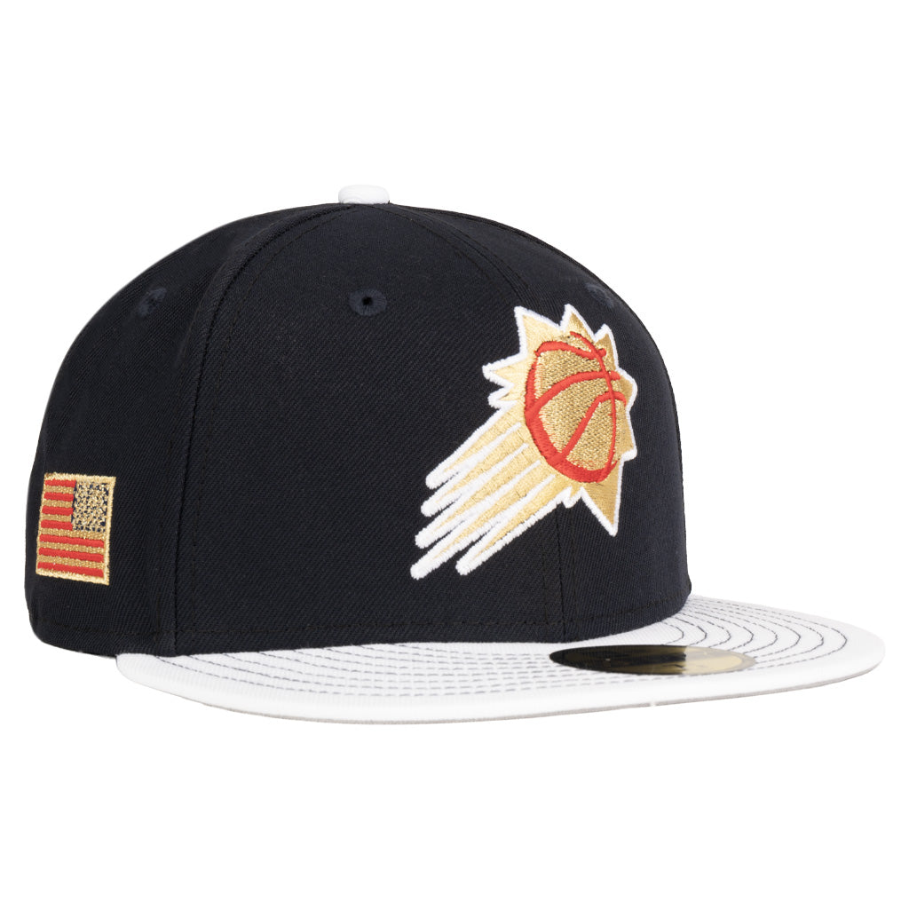 NBA Phoenix Suns New Era Gold Medal 59FIFTY Fitted Hat - Navy