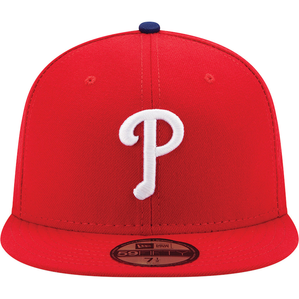 MLB Philadelphia Phillies Youth New Era Home Authentic Collection 59FIFTY Fitted Hat - Red