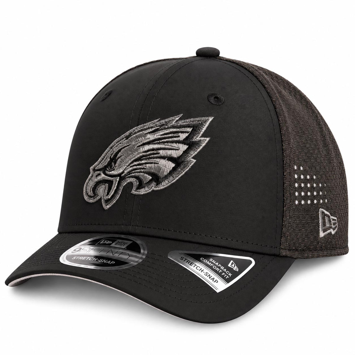 NFL Philadelphia Eagles New Era Black Pearl Trucker 9SEVENTY Stretch-Snap Hat- Black