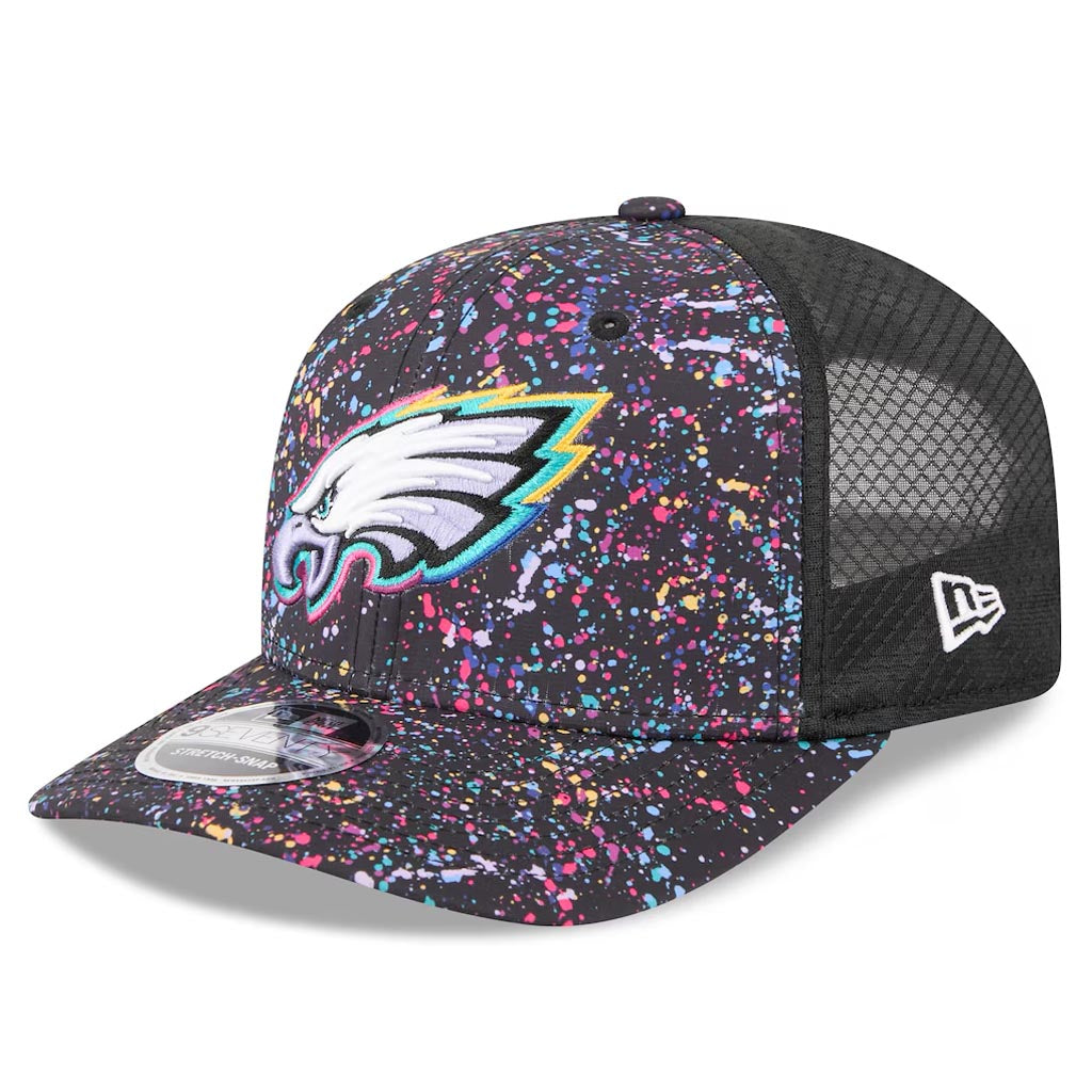 NFL Philadelphia Eagles New Era 2025 Crucial Catch 9SEVENTY Stretch-Snapback Hat - Black
