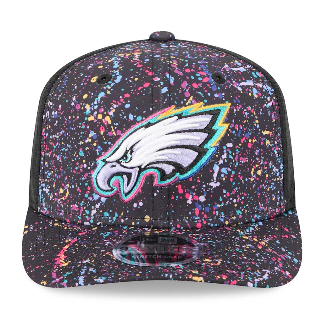 NFL Philadelphia Eagles New Era 2025 Crucial Catch 9SEVENTY Stretch-Snapback Hat - Black