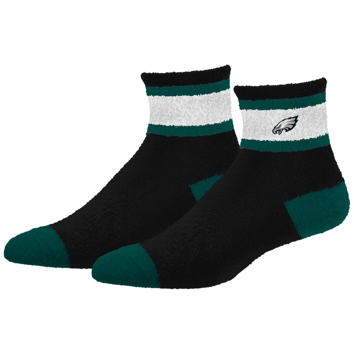NFL Philadelphia Eagles For Bare Feet Cuff Stripe Sock- Black
