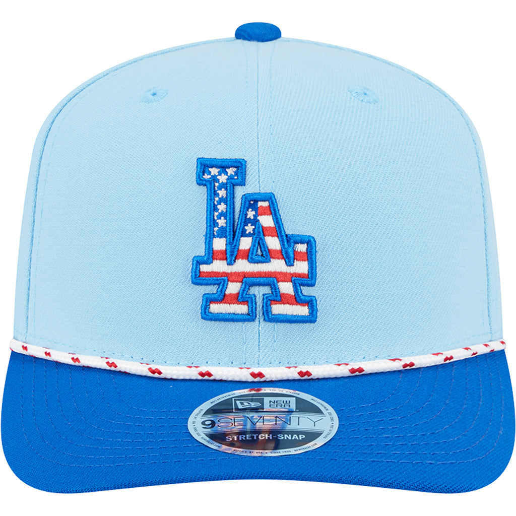 MLB Los Angeles Dodgers New Era 2025 4th of July 9SEVENTY Stretch-Snapback Hat - Light Blue