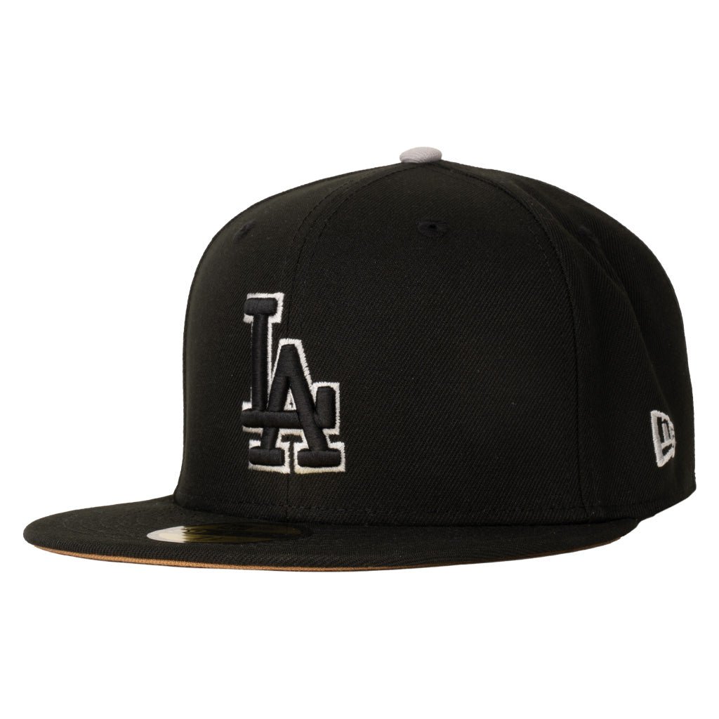 MLB Los Angeles Dodgers New Era Gray Outline Logo 59FIFTY Fitted Hat - Black