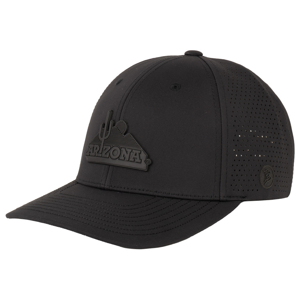 NCAA Arizona Wildcats Branded Bills Black on Black Vault Cactus Curved Elite Snapback Hat - Black
