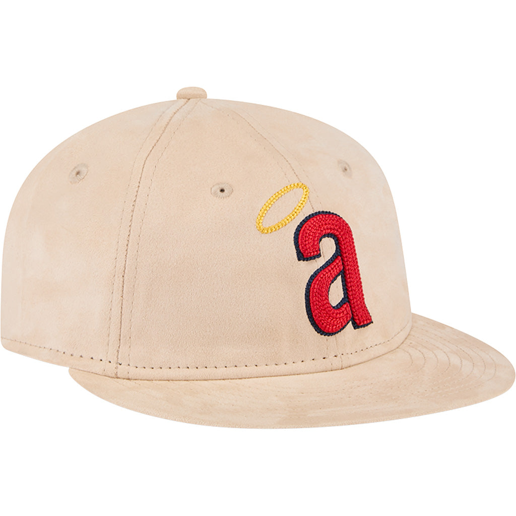 MLB Los Angeles Angels New Era Suede Retro Crown 9FIFTY Snapback Hat - Tan